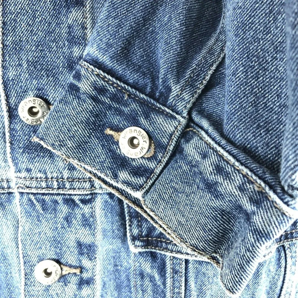 Wrangler‎ Hero Denim Jacket Blue Jean Western Trucker Vintage 90s Boxy Fit Large